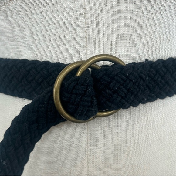 Vintage Woven Belt with Bronze Hoops and Tassels - Picture 2 of 4